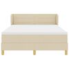 vidaXL Pat cu arcuri cu saltea cu headboard Crem 160 x 200 cm țesătură