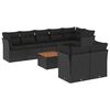 vidaXL Set mobilier de grădină cu perne, 9 piese, negru, poliratan