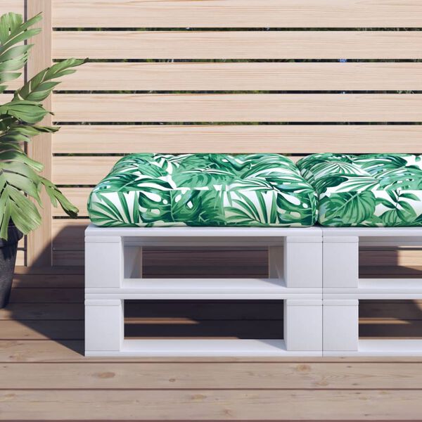 vidaXL Pernă de paleți, model frunze, 50x50x12 cm, textil