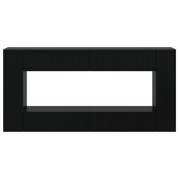 vidaXL Masă de consolă Dungi Negru 155 x 29 x 74 cm Lemn prelucrat