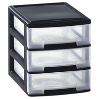 Curver Cub cu sertare de birou „Babel” A4 3x5L, negru și transparent
