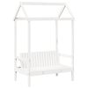 vidaXL Banchetă cu acoperiș, alb, 117,5x70x176,5 cm, lemn masiv pin