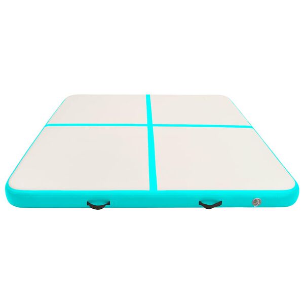 vidaXL Saltea gimnastică gonflabilă cu pompă verde 200x200x20 cm PVC
