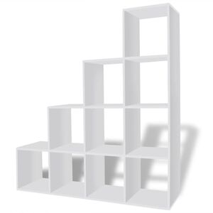 vidaXL Bibliotecă tip scară/Raft de expunere, alb, 142 cm