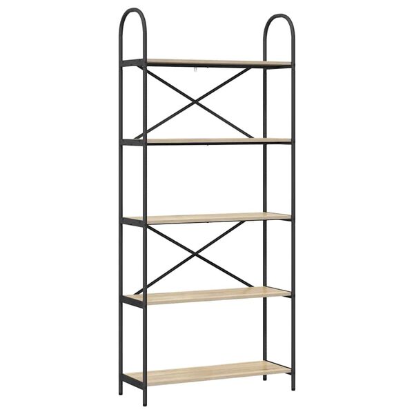 vidaXL Raft pentru cărți Stejar Sonoma 80 x 30 x 183 cm Lemn compozit