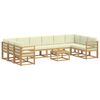 vidaXL Set de canapele de exterior cu pernă 11 pcs Alb și crem