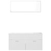 vidaXL Set mobilier de baie, alb extralucios, lemn prelucrat
