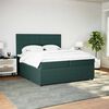 vidaXL Pat box spring cu saltea, verde &icirc;nchis, 200x200 cm, catifea
