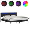 vidaXL Cadru de pat cu benzi LED Negru 180 x 200 cm Piele artificială