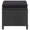vidaXL Set mobilier de exterior cu perne, 5 piese, negru, poliratan