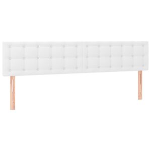 vidaXL Tăblii de pat, alb, 200x5x78/88 cm, piele ecologică
