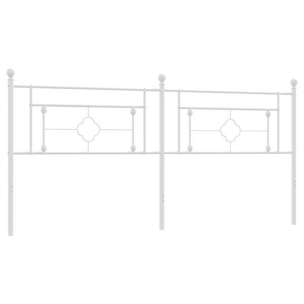 vidaXL Tăblie de pat de schimb metalică, alb, 200 cm