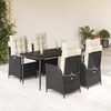 vidaXL Set mobilier de grădină cu perne, 5 piese, negru, poliratan