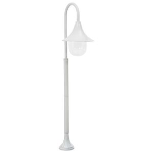 vidaXL St&acirc;lp de iluminat pentru grădină, alb, 120 cm, aluminiu, E27