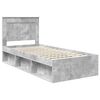 vidaXL Cadru de pat Gri Concret 90 x 190 cm Lemn de pin masiv