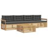 vidaXL Set de canapele de exterior 5 buc. Alb și antracit