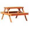 vidaXL Masă de picnic, maro ceruit, 105x134x75 cm, lemn masiv de pin