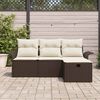 vidaXL Set de canapele pentru grădină cu pernă 4 pcs Maro Rattan poli