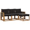 vidaXL Set de canapele de exterior 4 buc. Natural și Negru