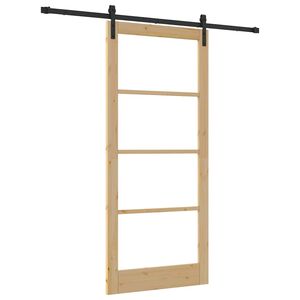vidaXL Ușă glisantă ORKDAL Natural și Negru 93 x 211 cm