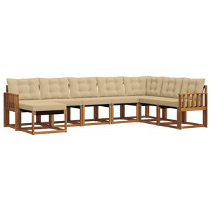 vidaXL Set de canapele de exterior 8 buc. Natural și Bej