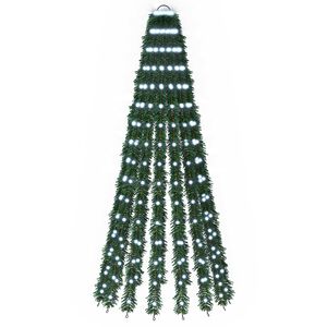 vidaXL Brad de Crăciun LED 150 cm 240 LED-uri Alb rece Oțel Verde