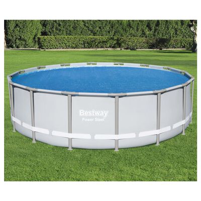 Bestway Husă solară pentru piscină Flowclear, albastru, 462 cm, rotund