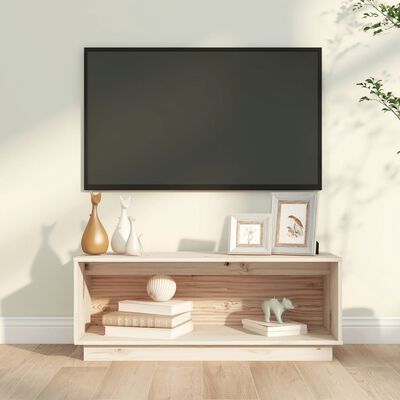 vidaXL Comodă TV, 90x35x35 cm, lemn masiv de pin