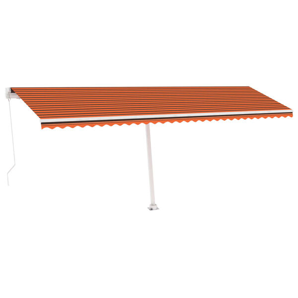 vidaXL Copertină retractabilă manual, portocaliu/maro, 600x300 cm