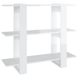 vidaXL Bibliotecă/Separator cameră, alb extralucios, 100x30x87 cm