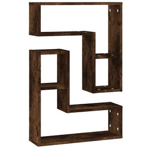 vidaXL Rafturi de perete, 2 buc., stejar fumuriu, 50x15x50 cm, lemn