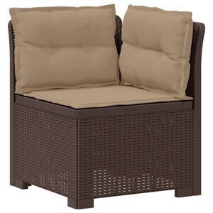 vidaXL Canapea de Grădină cu 1 Loc cu Perne Aspect Rattan PP Maro