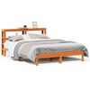 vidaXL Cadru pat fără saltea, maro ceruit, 135x190 cm, lemn masiv pin