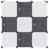 vidaXL Dulap de depozitare tip cub, cu 9 compartimente, negru și alb
