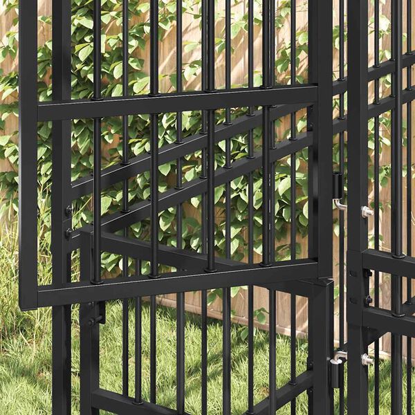 vidaXL Padoc pentru c&acirc;ini de exterior, 11,06 m&sup2;, oțel