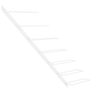 vidaXL Suport sticle de vin, de perete, 7 sticle, alb, metal