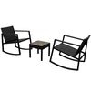vidaXL Set mobilier bistro, 3 piese, negru, poliratan