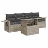 vidaXL Set canapele de grădină cu perne, 5 piese gri deschis poliratan