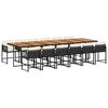 vidaXL Set mobilier de grădină cu perne, 13 piese, negru, poliratan