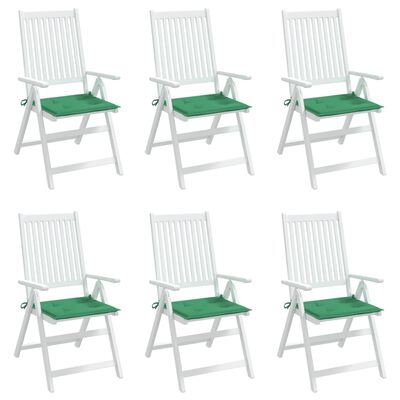vidaXL Perne scaune grădină 6 buc. verde 40x40x3 cm țesătură Oxford