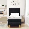 vidaXL Pat cu arcuri cu saltea cu headboard Negru 90 x 190 cm țesătură