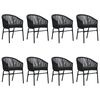 vidaXL Set mobilier de grădină, 9 piese, negru
