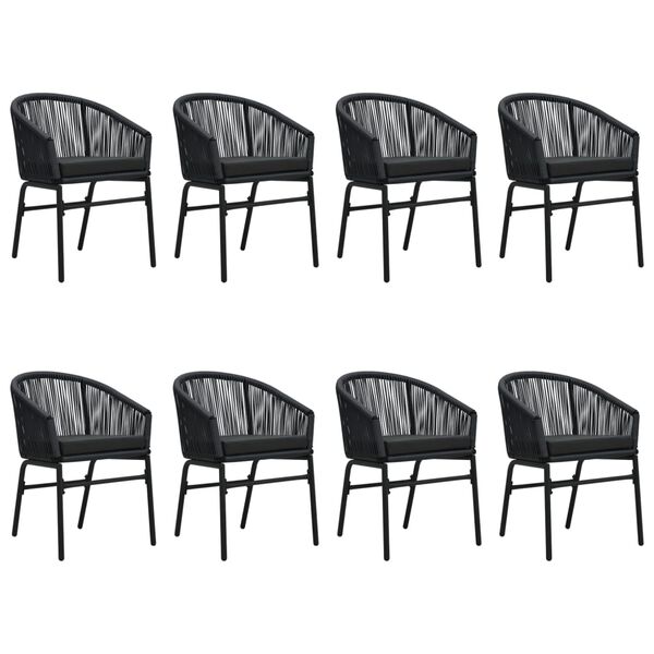 vidaXL Set mobilier de grădină, 9 piese, negru