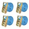 vidaXL Chingi fixare cu clichet, 4 buc, albastru, 2 tone, 6 m x 38 mm