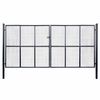 vidaXL Poartă de grădină din plasă, oțel galvanizat, gri, 400x200 cm