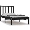 vidaXL Cadru de pat single, negru, 90x190 cm, lemn masiv de pin