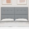 vidaXL Tăblie cu LED cu headboard Manual Gri deschis 144 cm țesătură