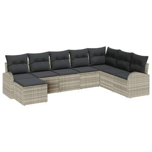 vidaXL Set de canapele pentru grădină 8 buc. Gri deschis