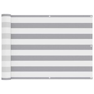 vidaXL Ecran de balcon Gri deschis și alb. 75 x 400 cm