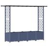 vidaXL Pat Ridicat cu Trellis și Acoperiș Gri 203 x 40 x 136 cm PP